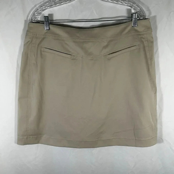 Tail Skirt Women's 16 Solid Beige Lined Shorts Zip Pockets Button Zip - Picture 6 of 10